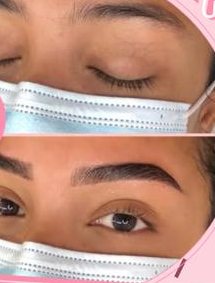 Brows before and after a henna tint