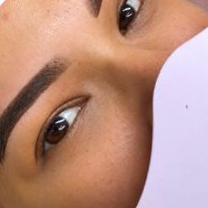 Brows after a hybrid tint